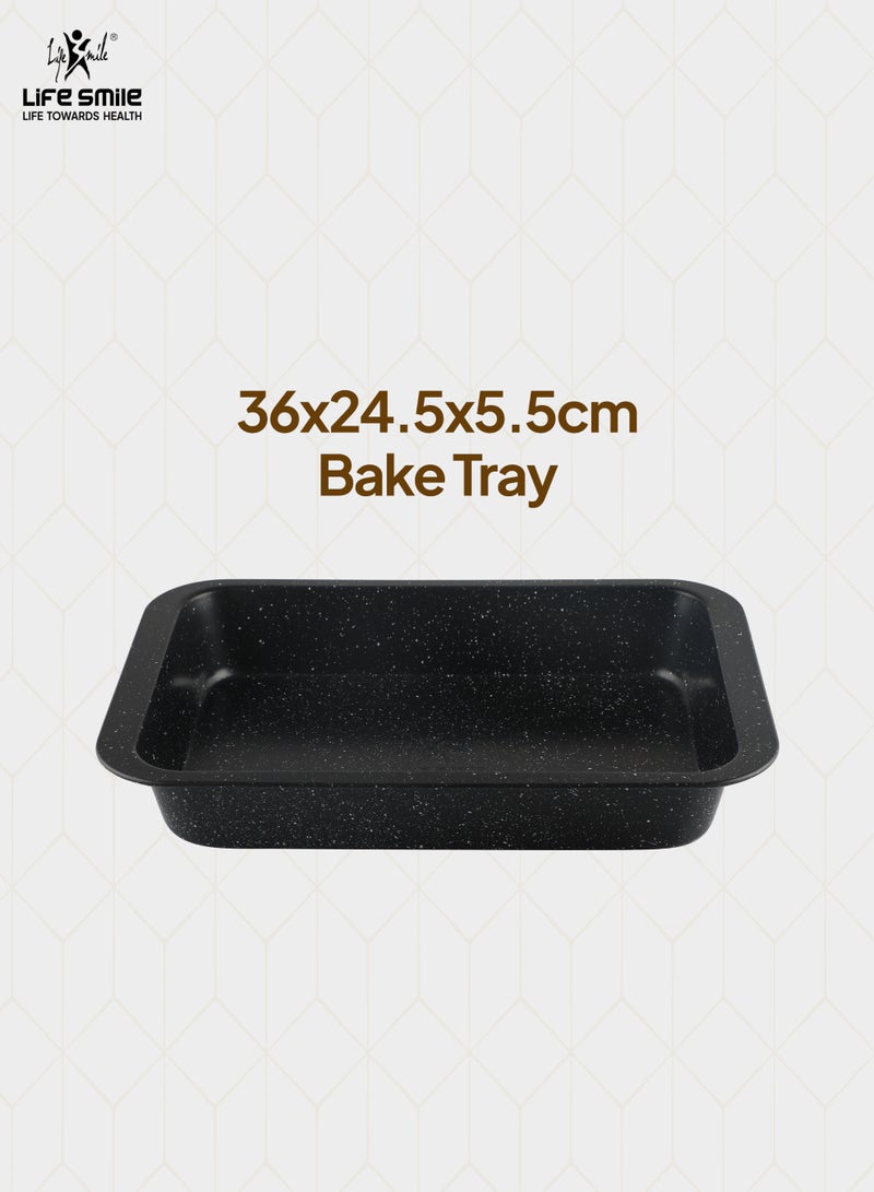 Life Smile Granite Nonstick Bake Tray – 36×24.5×5.5 cm Carbon Steel Baking Pan, Oven Safe, Easy Clean - Image 4